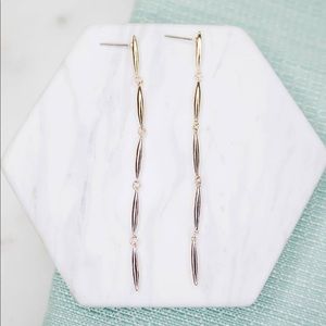 Eloise Gold Metal 3.5” Linear Drop Earrings